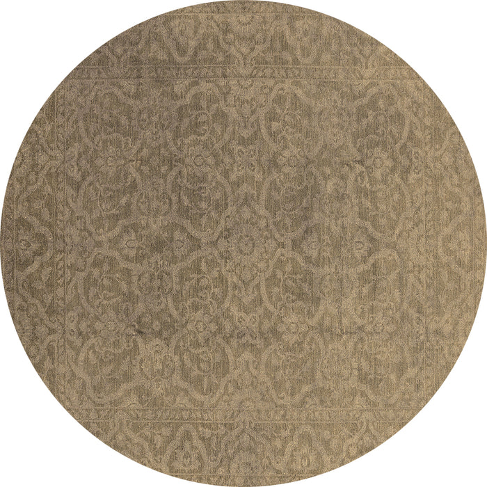 Round Persian Brown Bohemian Rug, urb1382brn