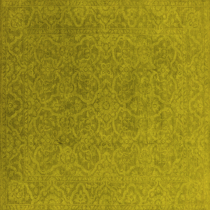 Square Machine Washable Persian Yellow Bohemian Rug, wshurb1382yw