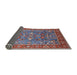 Sideview of Mid-Century Modern Blue Gray Oriental Rug, urb1383