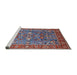 Sideview of Machine Washable Industrial Modern Blue Gray Rug, wshurb1383