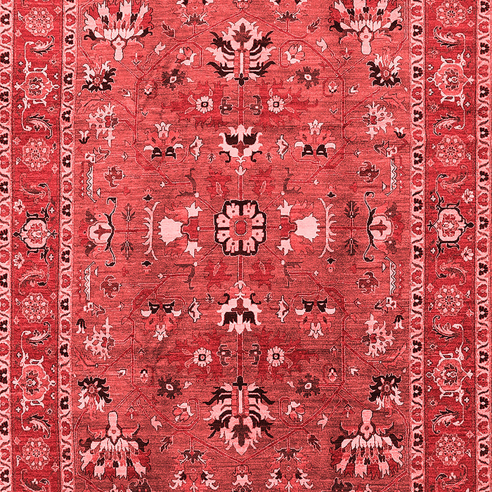 Machine Washable Oriental Red Industrial Rug, wshurb1383red
