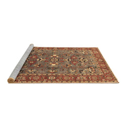 Sideview of Machine Washable Oriental Brown Industrial Rug, wshurb1383brn