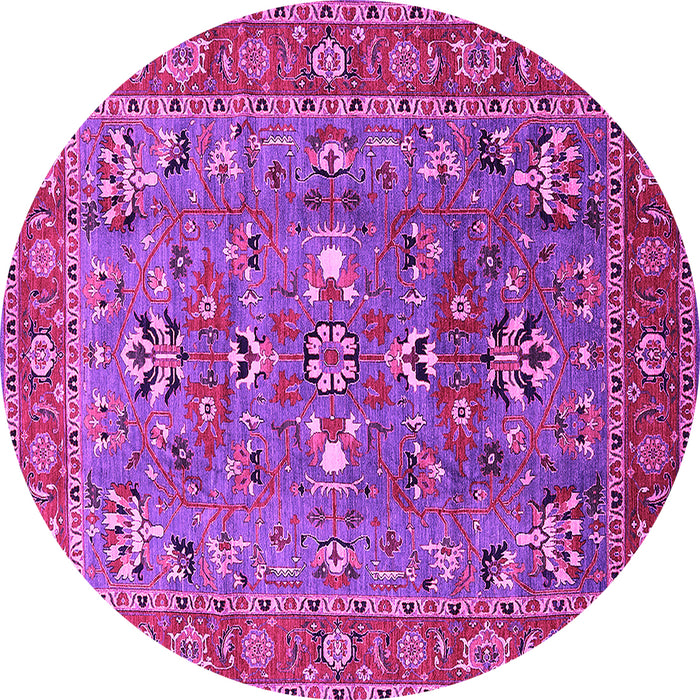 Round Oriental Pink Industrial Rug, urb1383pnk