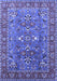 Machine Washable Oriental Blue Industrial Rug, wshurb1383blu