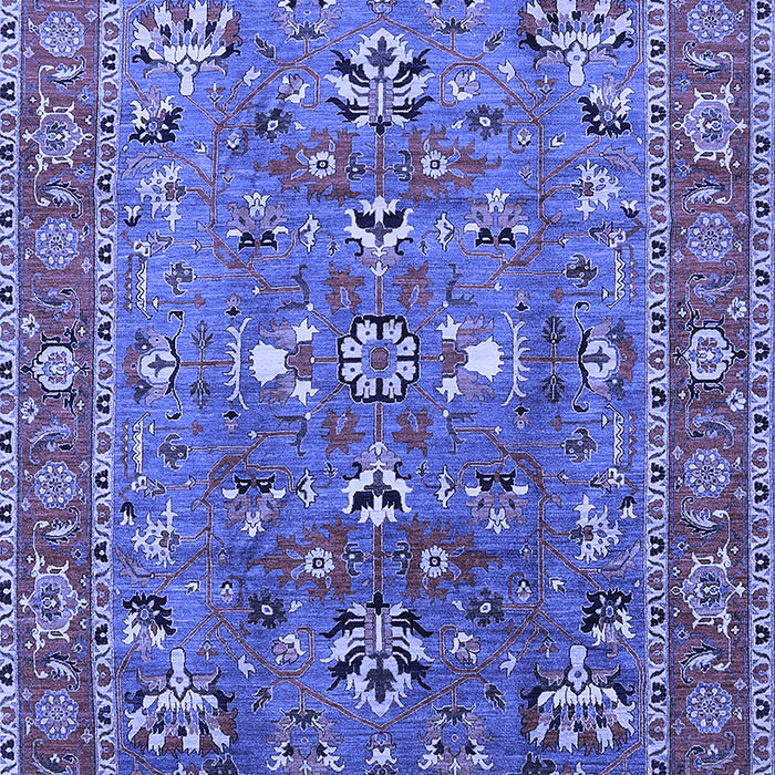 Machine Washable Oriental Blue Industrial Rug, wshurb1383blu
