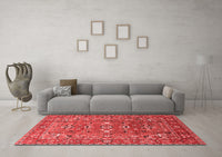 Machine Washable Oriental Red Industrial Rug, wshurb1383red