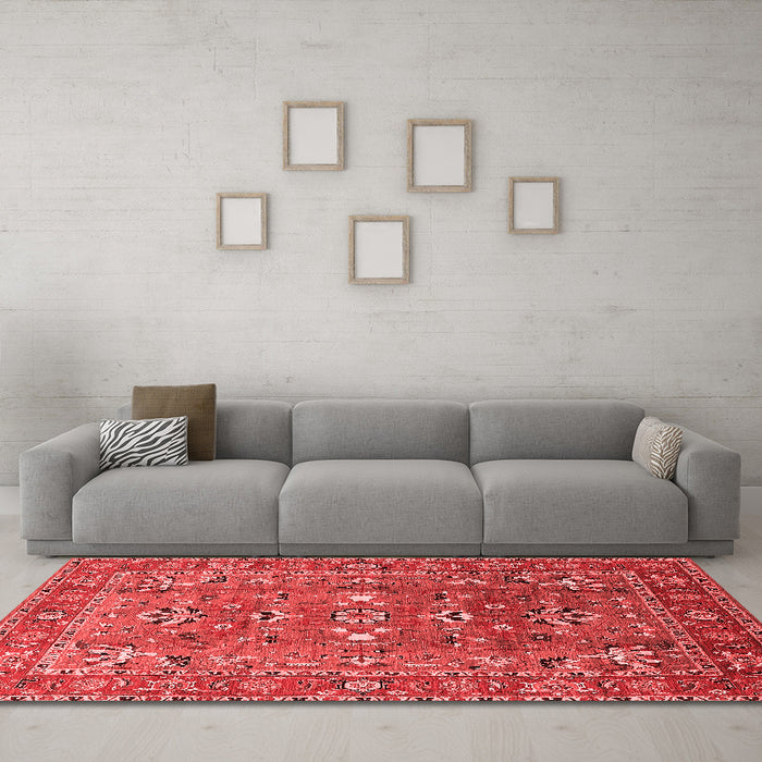 Industrial Red Washable Rugs