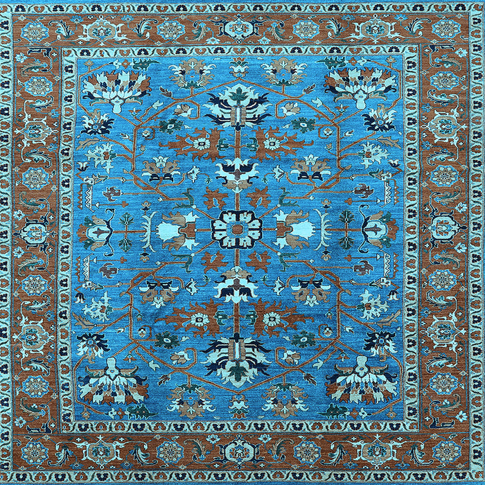 Square Oriental Light Blue Industrial Rug, urb1383lblu