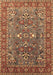 Machine Washable Oriental Brown Industrial Rug, wshurb1383brn