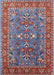 Mid-Century Modern Blue Gray Oriental Rug, urb1383