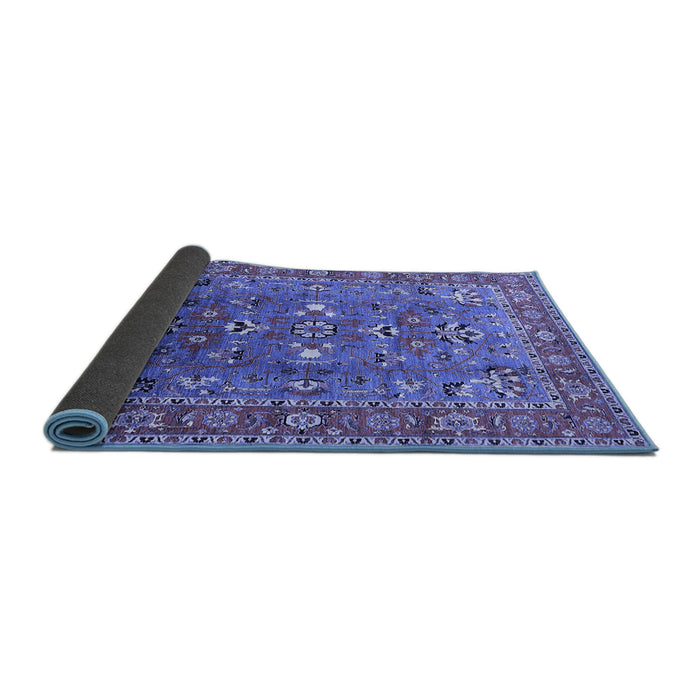 Sideview of Oriental Blue Industrial Rug, urb1383blu