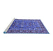 Sideview of Machine Washable Oriental Blue Industrial Rug, wshurb1383blu