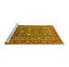 Sideview of Machine Washable Oriental Yellow Industrial Rug, wshurb1383yw