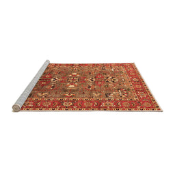 Sideview of Machine Washable Oriental Orange Industrial Area Rugs, wshurb1383org