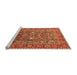 Sideview of Machine Washable Oriental Orange Industrial Area Rugs, wshurb1383org