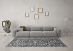 Machine Washable Oriental Gray Industrial Rug in a Living Room,, wshurb1383gry
