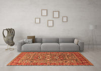 Machine Washable Oriental Orange Industrial Rug, wshurb1383org