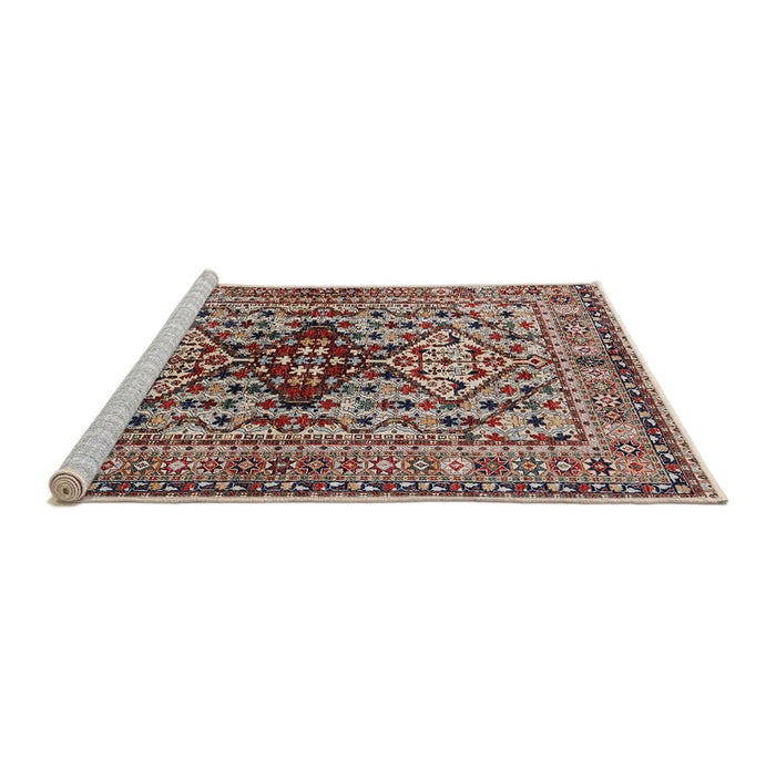 Sideview of Machine Washable Industrial Modern Sage Green Rug, wshurb1384