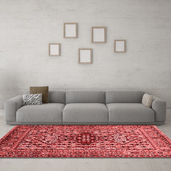 Industrial Red Washable Rugs