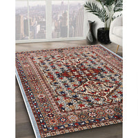 Mid-Century Modern Sage Green Oriental Rug, urb1384