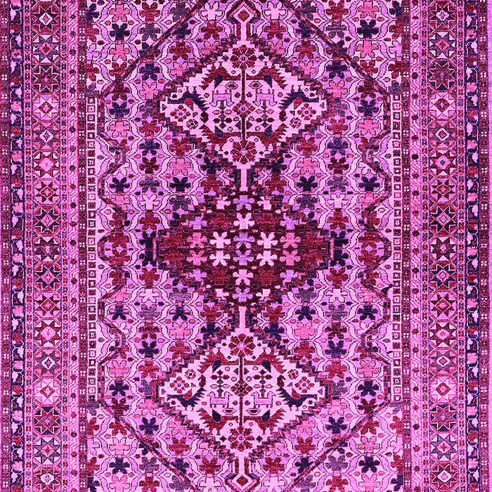 Machine Washable Oriental Pink Industrial Rug, wshurb1384pnk