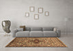 Machine Washable Oriental Brown Industrial Rug in a Living Room,, wshurb1384brn