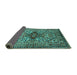 Sideview of Oriental Turquoise Industrial Rug, urb1384turq