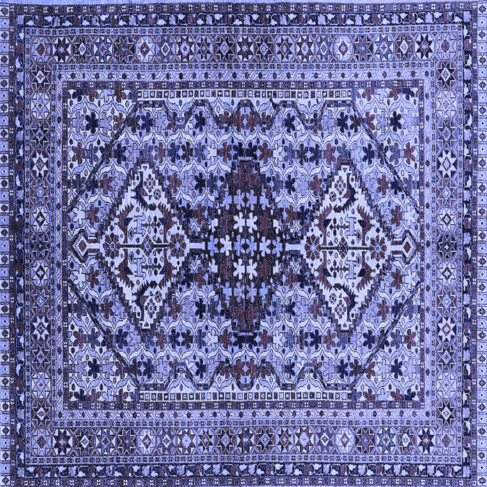 Square Oriental Blue Industrial Rug, urb1384blu