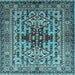 Square Oriental Light Blue Industrial Rug, urb1384lblu