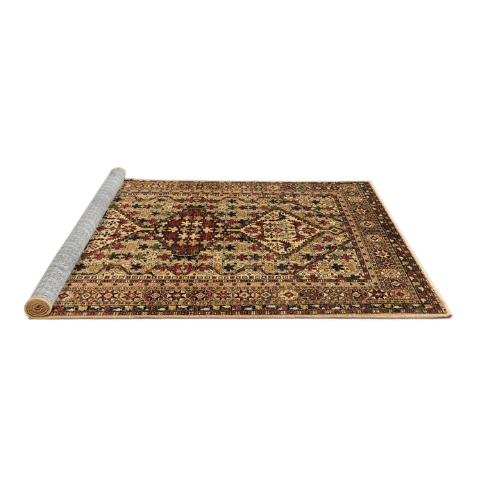 Sideview of Machine Washable Oriental Brown Industrial Rug, wshurb1384brn