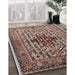 Mid-Century Modern Sage Green Oriental Rug in Family Room, urb1384