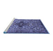 Sideview of Machine Washable Oriental Blue Industrial Rug, wshurb1384blu