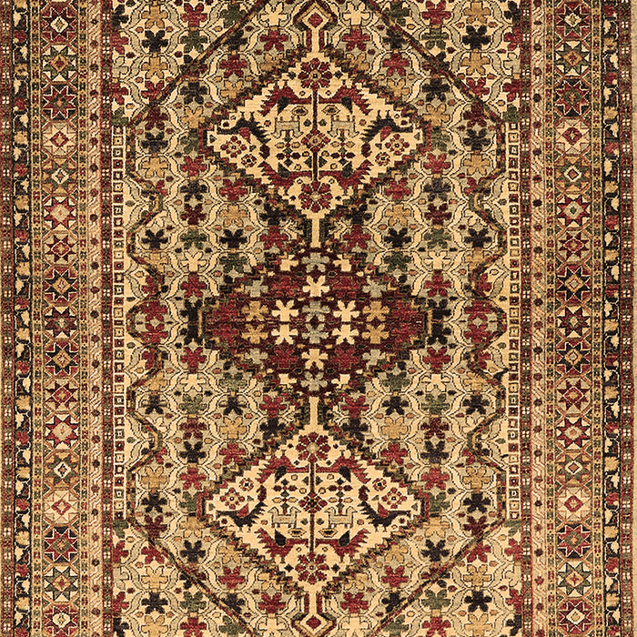 Machine Washable Oriental Brown Industrial Rug, wshurb1384brn