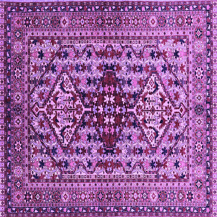 Square Machine Washable Oriental Purple Industrial Area Rugs, wshurb1384pur
