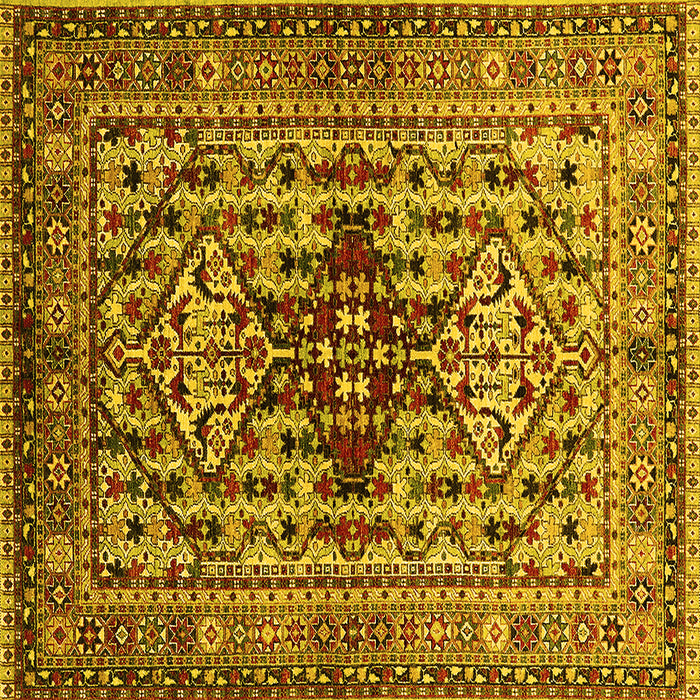 Square Oriental Yellow Industrial Rug, urb1384yw