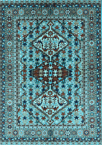 Oriental Light Blue Industrial Rug, urb1384lblu