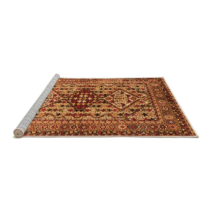 Sideview of Machine Washable Oriental Orange Industrial Area Rugs, wshurb1384org