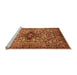 Sideview of Machine Washable Oriental Orange Industrial Area Rugs, wshurb1384org