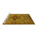 Sideview of Machine Washable Oriental Yellow Industrial Rug, wshurb1384yw