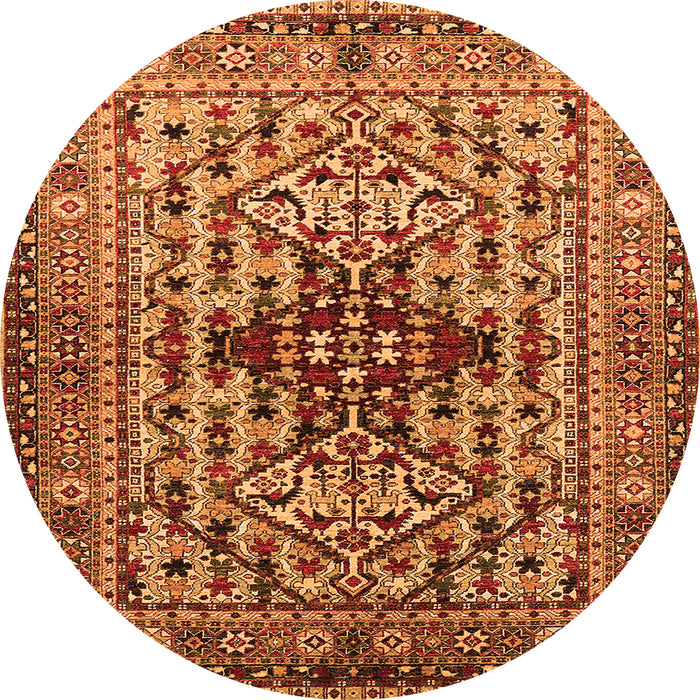 Round Oriental Orange Industrial Rug, urb1384org