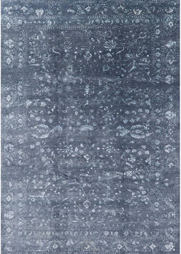 Mid-Century Modern Light Purple Blue Oriental Rug, urb1385