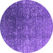 Round Oriental Purple Industrial Rug, urb1385pur