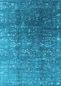 Oriental Light Blue Industrial Rug, urb1385lblu