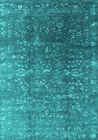 Oriental Turquoise Industrial Rug, urb1385turq