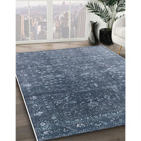 Mid-Century Modern Light Purple Blue Oriental Rug, urb1385