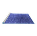 Sideview of Machine Washable Oriental Blue Industrial Rug, wshurb1385blu