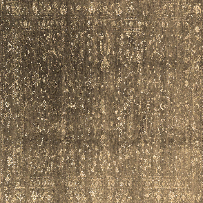 Square Machine Washable Oriental Brown Industrial Rug, wshurb1385brn
