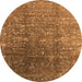 Round Oriental Orange Industrial Rug, urb1385org