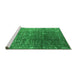 Sideview of Machine Washable Oriental Green Industrial Area Rugs, wshurb1385grn