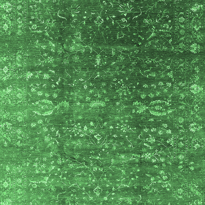 Machine Washable Oriental Emerald Green Industrial Area Rugs, wshurb1385emgrn
